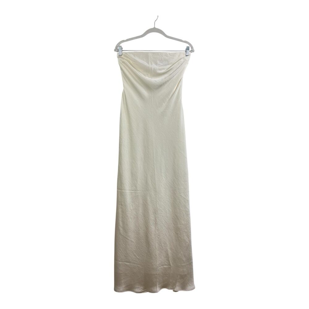 NWT Abercrombie & Fitch Satin Maxi Slip Dress Small Ivory Detachable Straps